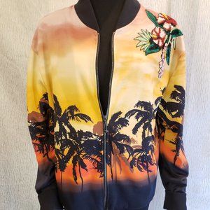 Valentino Spa Sunset Palm Print Bomber